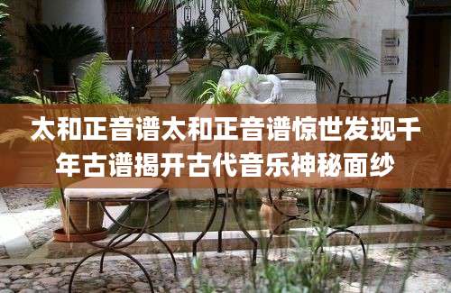 太和正音谱太和正音谱惊世发现千年古谱揭开古代音乐神秘面纱