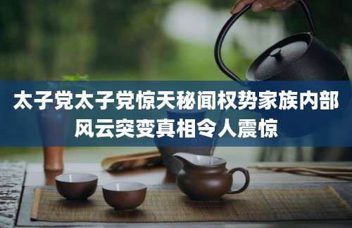 太子党太子党惊天秘闻权势家族内部风云突变真相令人震惊