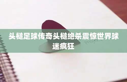 头槌足球传奇头槌绝杀震惊世界球迷疯狂
