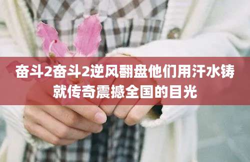 奋斗2奋斗2逆风翻盘他们用汗水铸就传奇震撼全国的目光