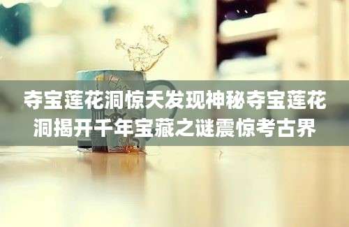 夺宝莲花洞惊天发现神秘夺宝莲花洞揭开千年宝藏之谜震惊考古界