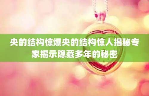 央的结构惊爆央的结构惊人揭秘专家揭示隐藏多年的秘密