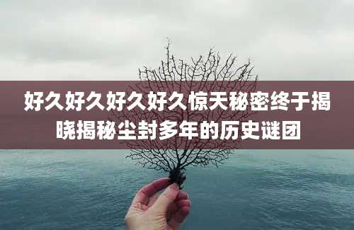 好久好久好久好久惊天秘密终于揭晓揭秘尘封多年的历史谜团