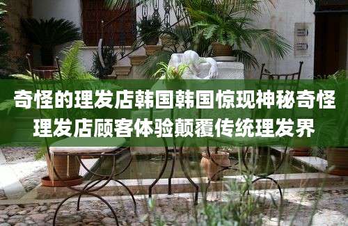 奇怪的理发店韩国韩国惊现神秘奇怪理发店顾客体验颠覆传统理发界
