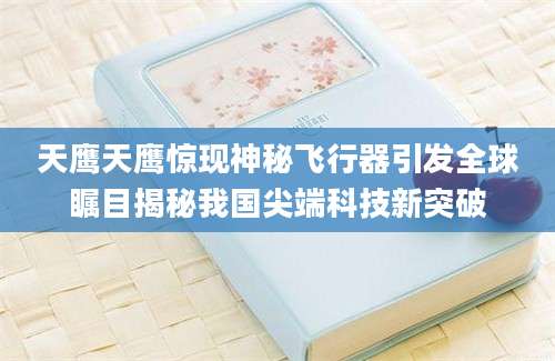 天鹰天鹰惊现神秘飞行器引发全球瞩目揭秘我国尖端科技新突破