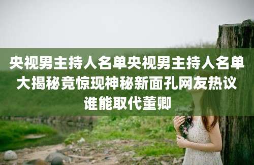 央视男主持人名单央视男主持人名单大揭秘竟惊现神秘新面孔网友热议谁能取代董卿