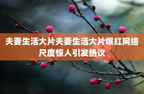 夫妻生活大片夫妻生活大片爆红网络尺度惊人引发热议