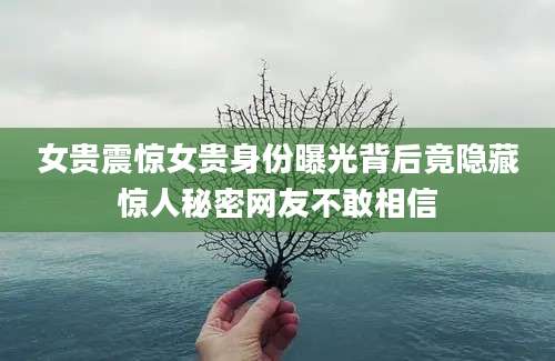 女贵震惊女贵身份曝光背后竟隐藏惊人秘密网友不敢相信