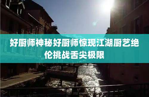 好厨师神秘好厨师惊现江湖厨艺绝伦挑战舌尖极限