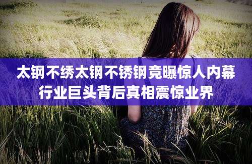 太钢不绣太钢不锈钢竟曝惊人内幕行业巨头背后真相震惊业界