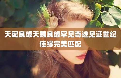 天配良缘天赐良缘罕见奇迹见证世纪佳缘完美匹配