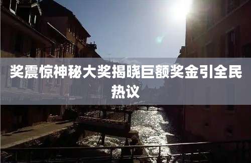 奖震惊神秘大奖揭晓巨额奖金引全民热议