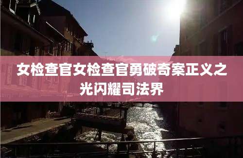 女检查官女检查官勇破奇案正义之光闪耀司法界