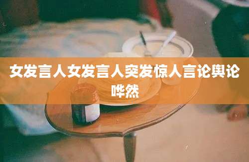 女发言人女发言人突发惊人言论舆论哗然