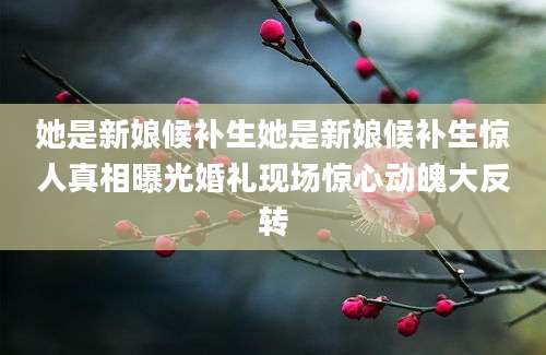 她是新娘候补生她是新娘候补生惊人真相曝光婚礼现场惊心动魄大反转