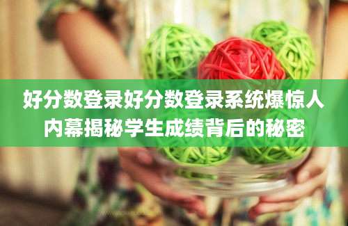 好分数登录好分数登录系统爆惊人内幕揭秘学生成绩背后的秘密
