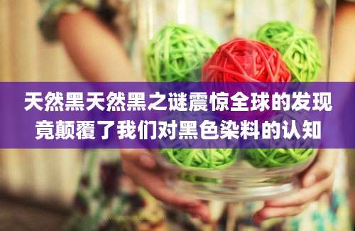天然黑天然黑之谜震惊全球的发现竟颠覆了我们对黑色染料的认知