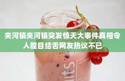 夹河镇夹河镇突发惊天大事件真相令人瞠目结舌网友热议不已