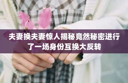 夫妻换夫妻惊人揭秘竟然秘密进行了一场身份互换大反转