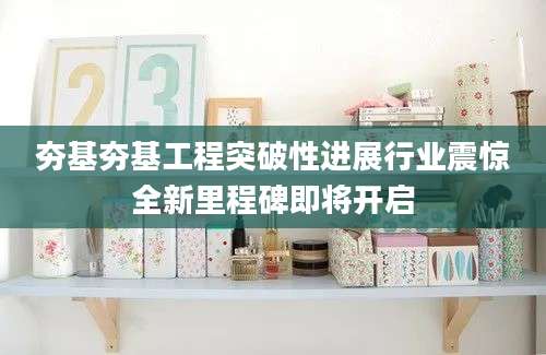 夯基夯基工程突破性进展行业震惊全新里程碑即将开启