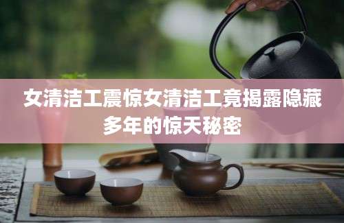 女清洁工震惊女清洁工竟揭露隐藏多年的惊天秘密