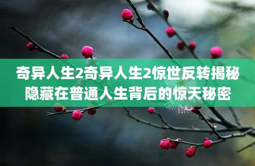 奇异人生2奇异人生2惊世反转揭秘隐藏在普通人生背后的惊天秘密