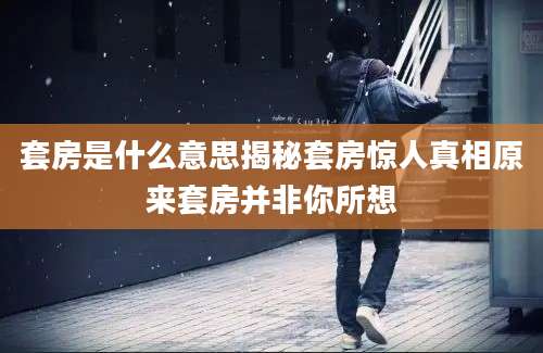 套房是什么意思揭秘套房惊人真相原来套房并非你所想
