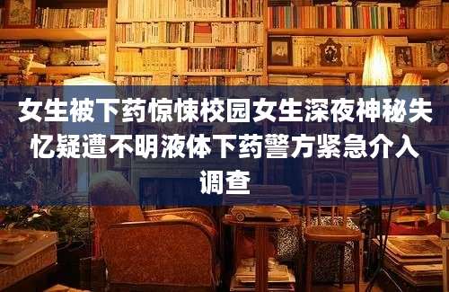 女生被下药惊悚校园女生深夜神秘失忆疑遭不明液体下药警方紧急介入调查
