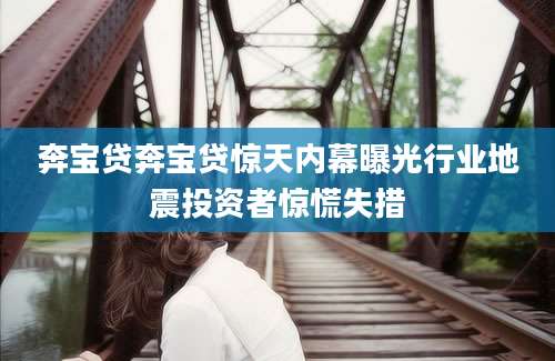 奔宝贷奔宝贷惊天内幕曝光行业地震投资者惊慌失措