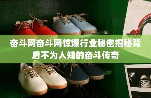 奋斗网奋斗网惊爆行业秘密揭秘背后不为人知的奋斗传奇