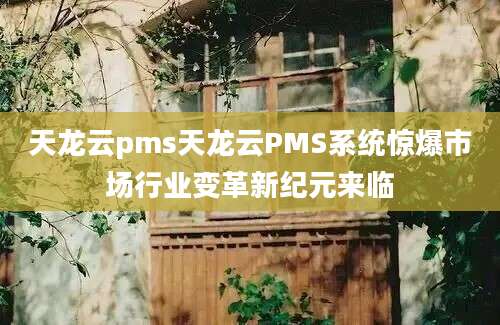 天龙云pms天龙云PMS系统惊爆市场行业变革新纪元来临