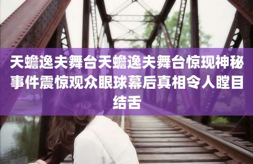 天蟾逸夫舞台天蟾逸夫舞台惊现神秘事件震惊观众眼球幕后真相令人瞠目结舌