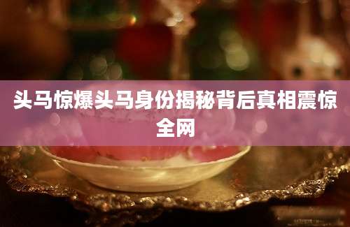 头马惊爆头马身份揭秘背后真相震惊全网