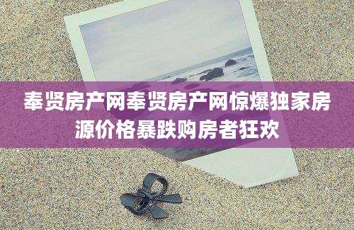 奉贤房产网奉贤房产网惊爆独家房源价格暴跌购房者狂欢