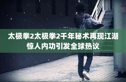 太极拳2太极拳2千年秘术再现江湖惊人内功引发全球热议